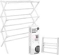 ZOESHOMEWARE 2026 Enhanced Foldable Clothes Drying Rack - Portable Collapsible Laundry Dryer Indoor/Outdoor White 37.5in Tall