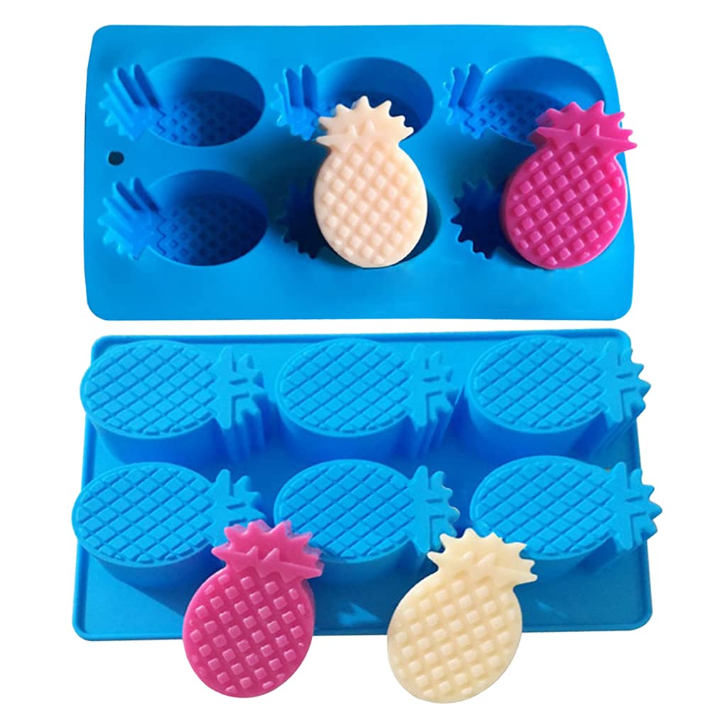 ZQWE 3D Pineapple Silicone Mold 2 PCS Fruit Shape Soap Chocolate Dessert Fondant Cake Molds Making Clay Epoxy Resin DIY Baking