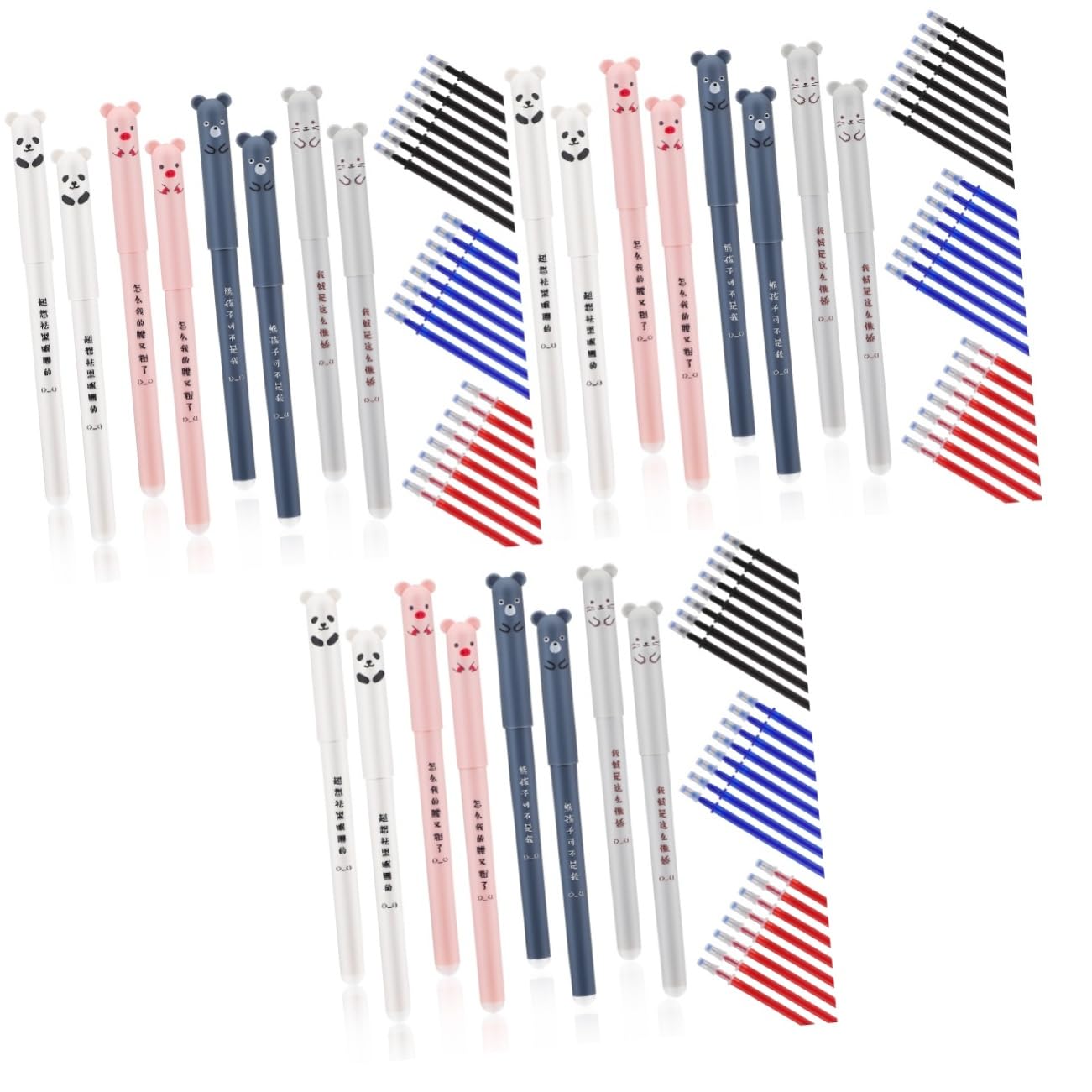 VILLCASE 3 Set di Penne a Sfera con Animali dei Cartoni Animati - Ricariche per Penne Creative per Ufficio Confezione per E Lavoro