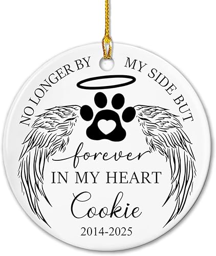 Miniatura 7 de Adorno de cerámica conmemorativo de perro y gato personalizado Navidad 2023, If Love Could Have Saved You Would Have Lived Forever Adorno de