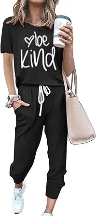 PRETTYGARDEN Women's Two Piece Sets 2025 Summer Spring Jogger Pants Travel Vacation Lounge Outfits Airplane Matching Clothes