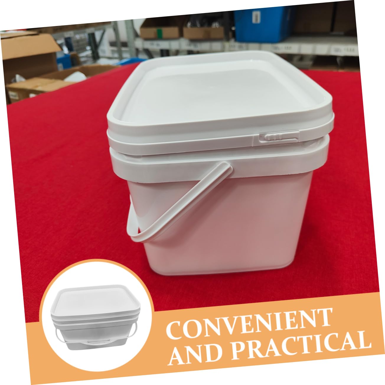 HOMSFOU Secchio Di Vernice Quadrato Con Coperchio, Contenitore in Plastica Pp Da 10 Litri Con Manico Ergonomico Per Stoccaggio e Trasporto Sicuro Di Liquidi, Per Uso Professionale e Fai Da Te