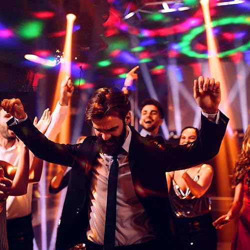 Miniatura 9 de Bola de discoteca para fiesta de DJ, luces de baile de discoteca, estroboscópica, activadas por sonido, efecto de proyector, luz de escenario