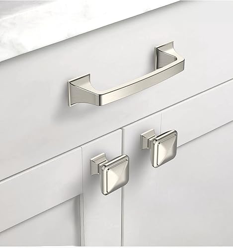 Miniatura 2 de Asidrama Paquete de 10 manijas de gabinete de cocina de níquel satinado cepillado de 3 pulgadas, tiradores de gabinete, accesorios de gabinete de
