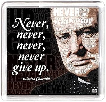 Amazon Fr Never Give Up Churchill Angleterre Union Jack Drapeau Citation Proverbe Cadeau Fantaisie