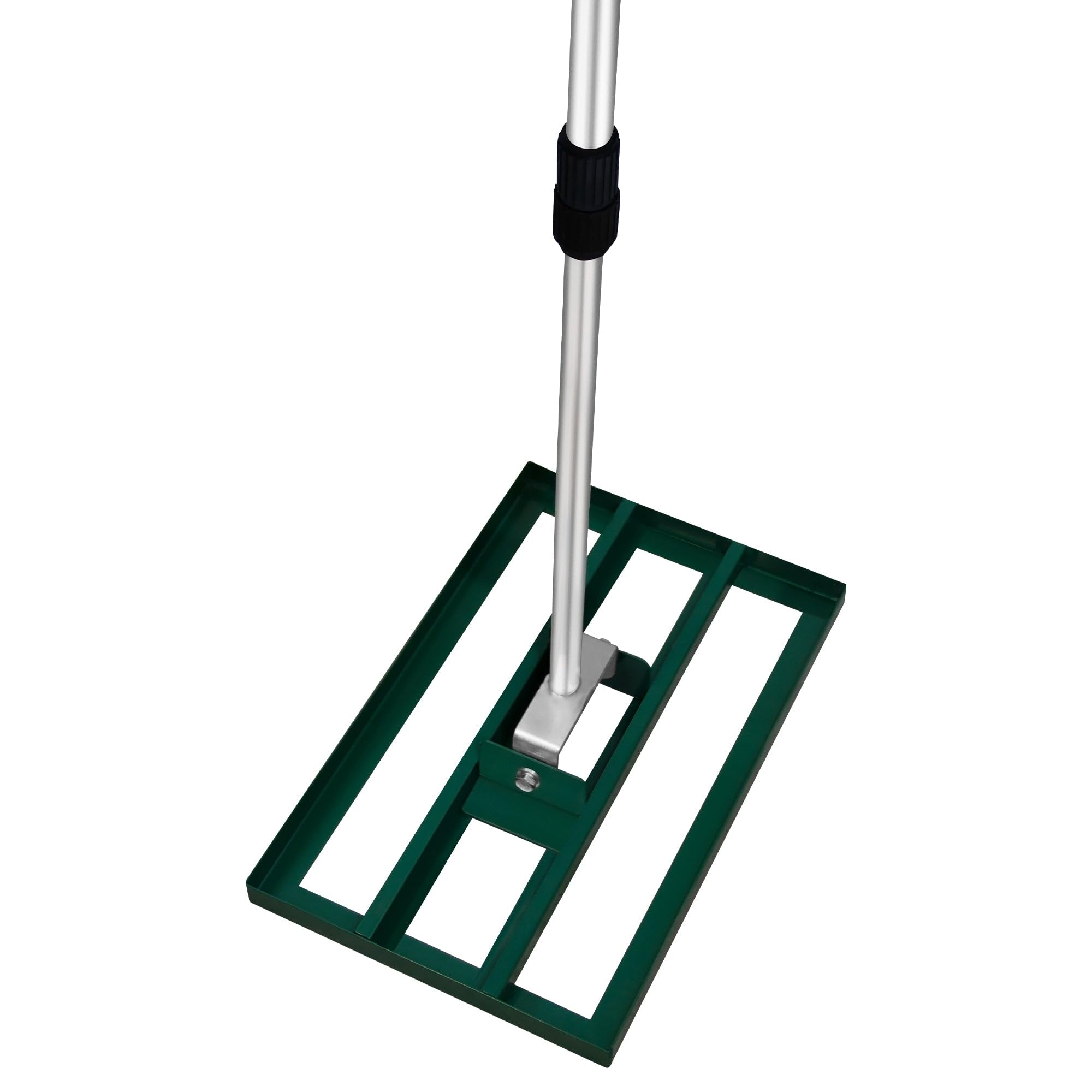 SET Nivelador de Césped 50x32cm + Aireador Manual Rodante de Césped 42cm ancho (Púas 3.8cm) | VERDE| Acero | Mango Extensible 1.15-1.9m | Aluminio | Jardinería Paisajismo Cultivo Exteriores