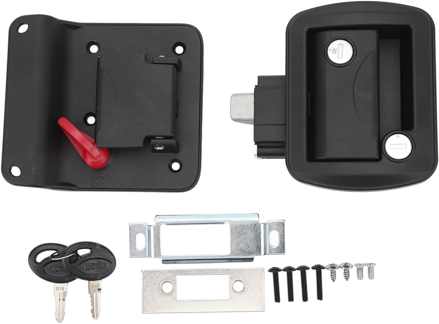 RV Door Lock Waterproof High Strength Black Paddle Entry Latch Trailer