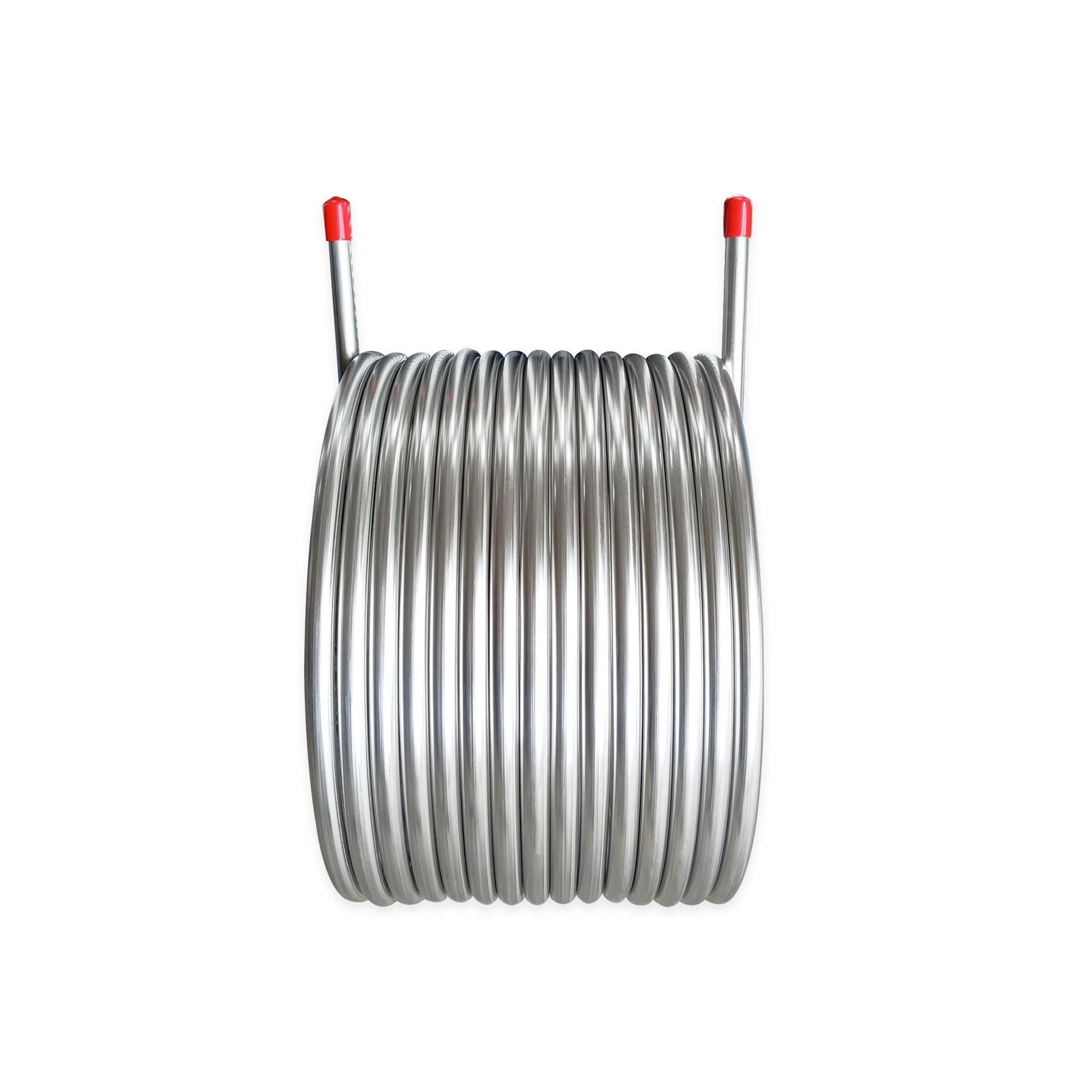 Serpentín de sistema de recirculación de puré con intercambiador de calor de 15,2 m (50 pies) de diámetro exterior, tubería de acero inoxidable 304 de 1/2", 30 cm de diámetro, tanque enfriador de lico