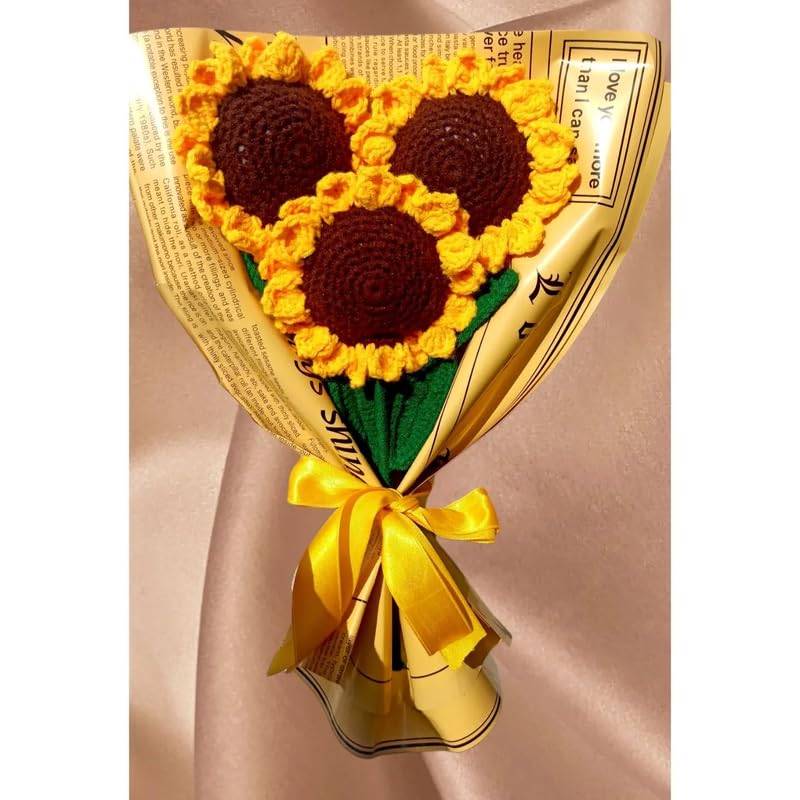 Buy ARZ Collection Crochet Handknitted Sunflower Bouquet for Home