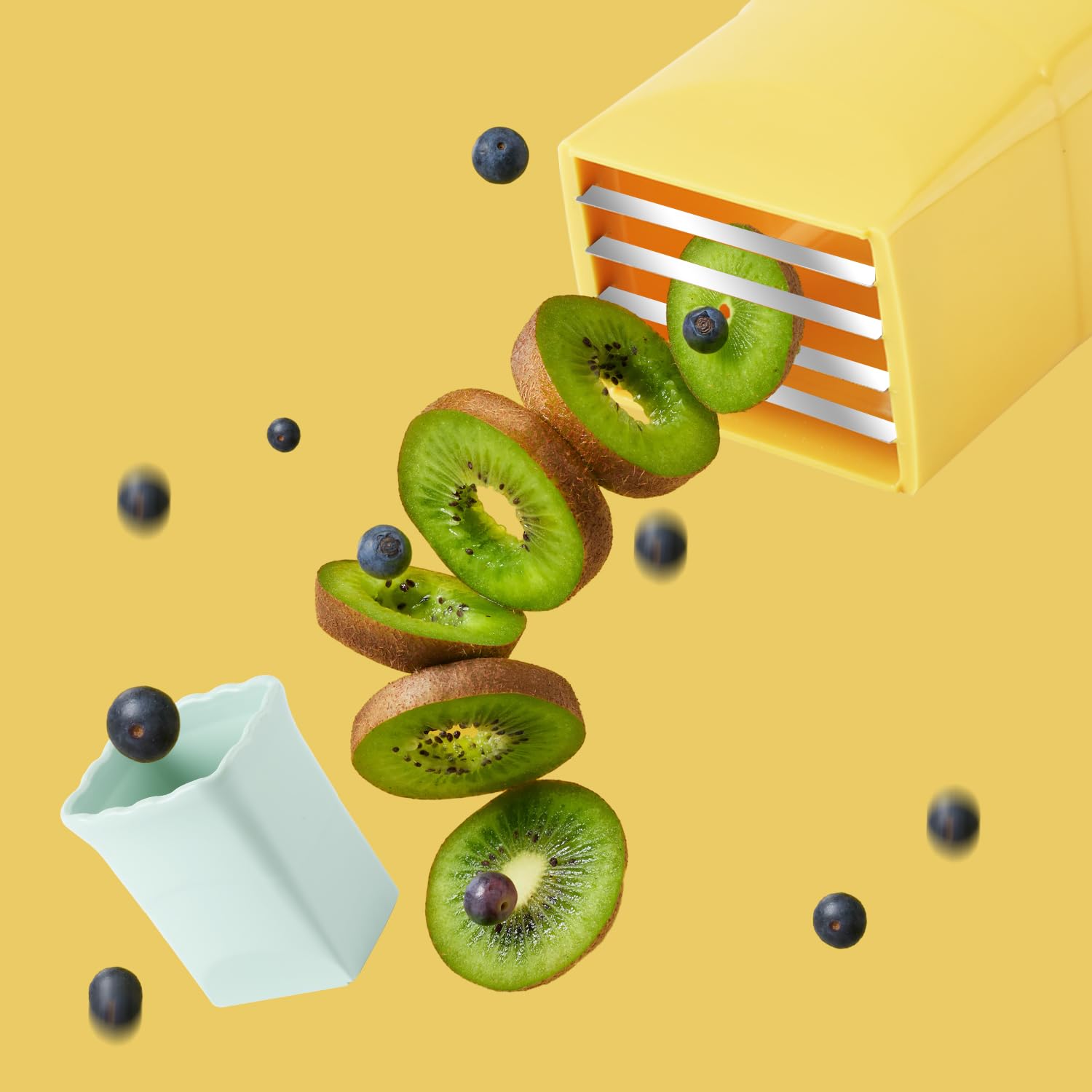 Set van 3 aardbeien, eieren, bekersnijder - banaan, kiwi