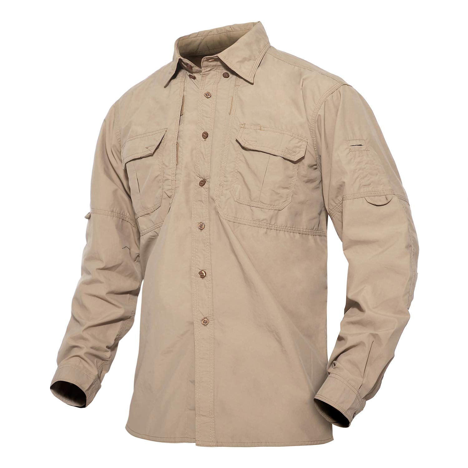 TACVASEN Men's Tactical Shirts Long Sleeve Quick Dry Breathable Button Down Fishing Work Safari Hiking Camping Hunting