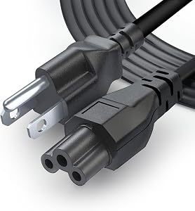3 Prong AC Laptop Power Cord 5Ft Universal Power Cable | 125V | for Dell HP LG Lenovo Asus Acer Toshiba Sony Laptops/Notebooks, Monitors, Printers, Scanners NEMA 5-15P to C5 Power Cable