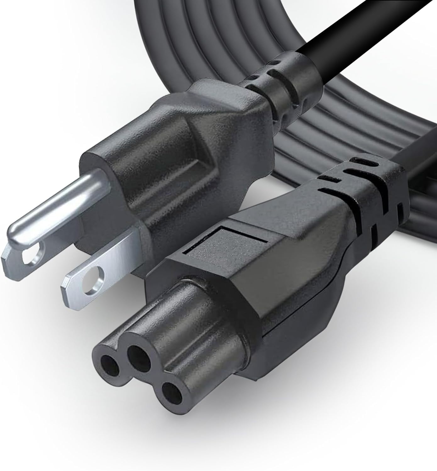 3 Prong AC Laptop Power Cord 5Ft Universal Power Cable | 125V | for Dell HP LG Lenovo Asus Acer Toshiba Sony Laptops/Notebooks, Monitors, Printers, Scanners NEMA 5-15P to C5 Power Cable