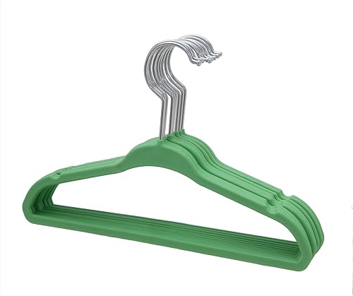 Miniatura 2 de Ganchos de acero verde para niños y bebés, ultra delgados, resistentes, te ahorra espacio adicional, juego de 10