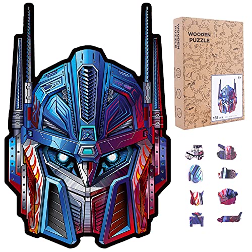 Wooden Puzzles for Adults, Animal Shaped Puzzles, Toy Stress Relieving Game, Wood Cut Unique Shaped Jigsaw Puzzles 168 Pieces, Ideal Home Decor ä¸¨Birthday Gift for Kids/Adults/Family (Robot Style)