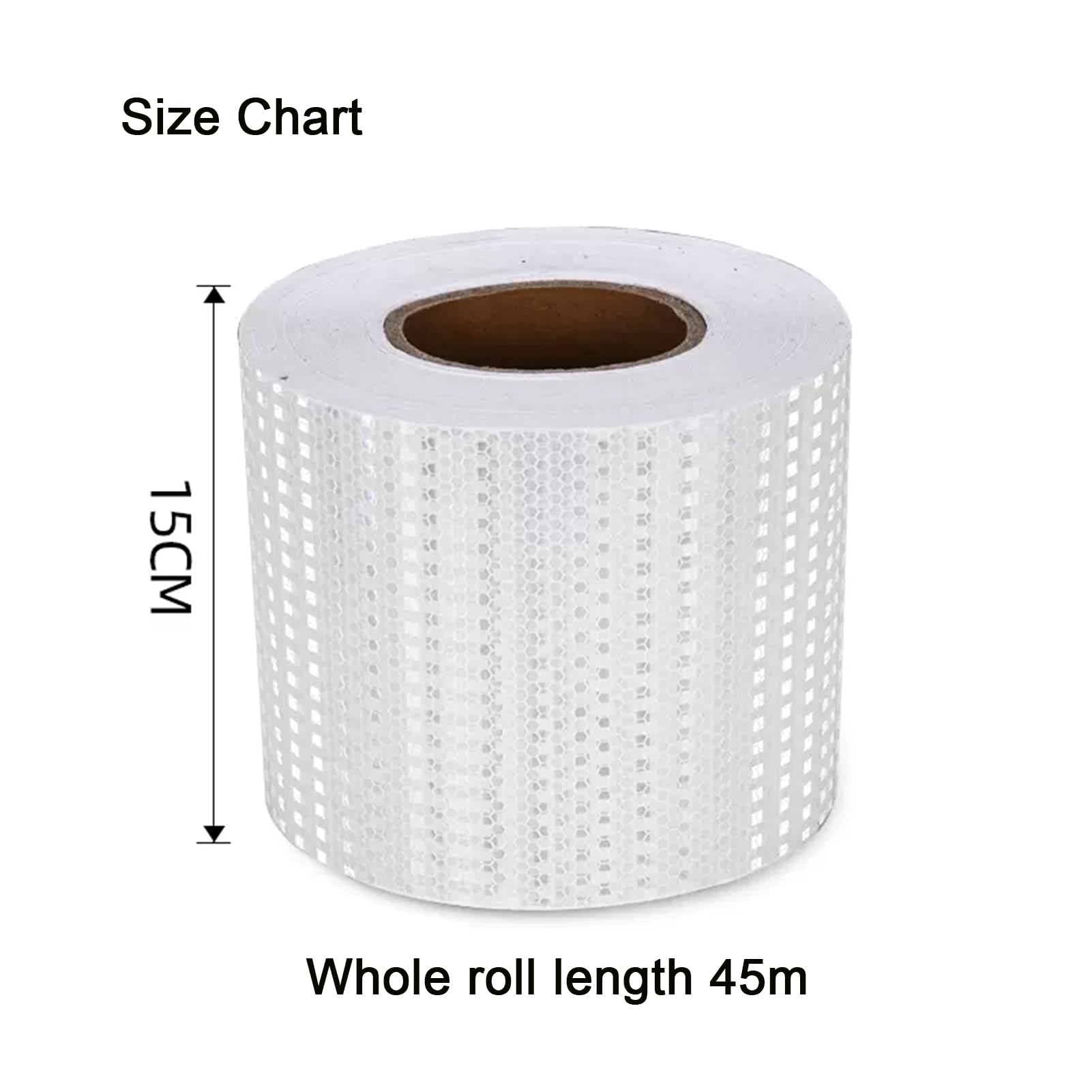 Cinta Reflectante, Cinta Adhesiva for Exteriores de 15 cm x 45 m, autoadhesiva de Alta Visibilidad, for Bicicletas, Coches, Camiones y Motocicletas, Color Rojo.(White)