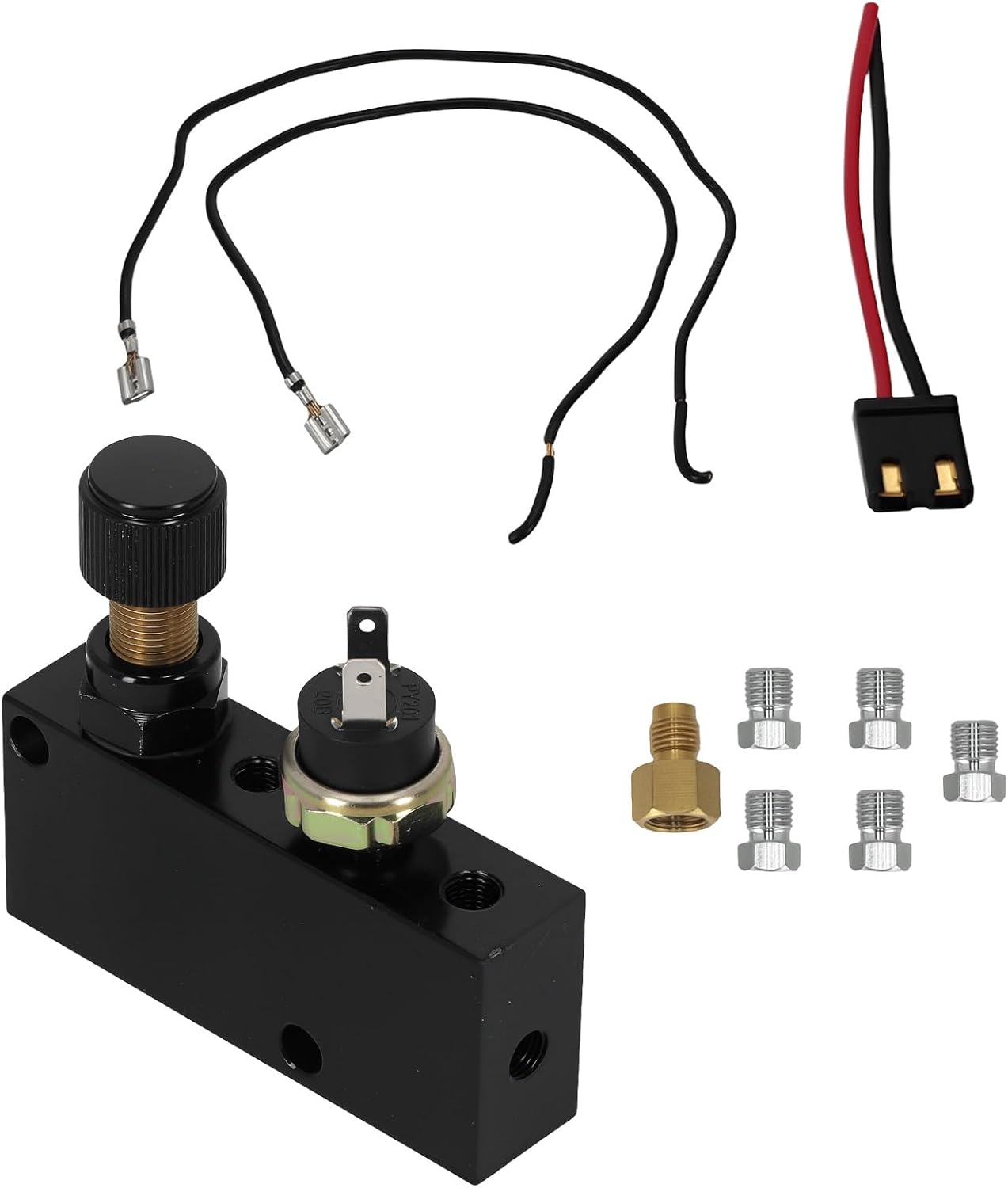 maXpeedingrods Adjustable Proportioning Valve and Distribution Block Brake with Pressure Switch for Chevy Impala Chevelle Camaro Nova Trucks 1955-1974, for GMC Trucks 1960-1972, for Pontiac 1964-1974