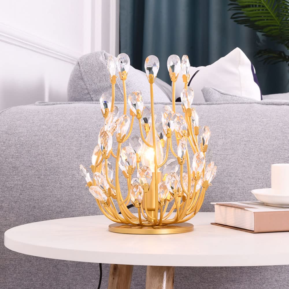 Lampe de bureau en métal or à 1 lumière pour chambre