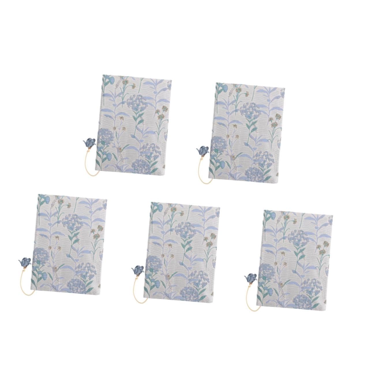 Lurrose Couvre Cahier 5 Pièces Couverture De Livre En Tissu Fait à La Main Couverture De Livre à Manches Pochette De Livre De Protection Livres à Couverture Rigide Film Protecteur Couvertures