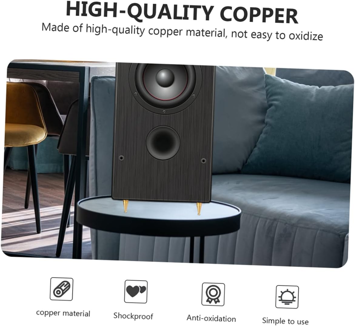 8pcs Copper Speaker Isolation Feet for Amplifiers and Turntables Copper Material Easy to Install Reduces Vibration for Enhanced Sound Quality