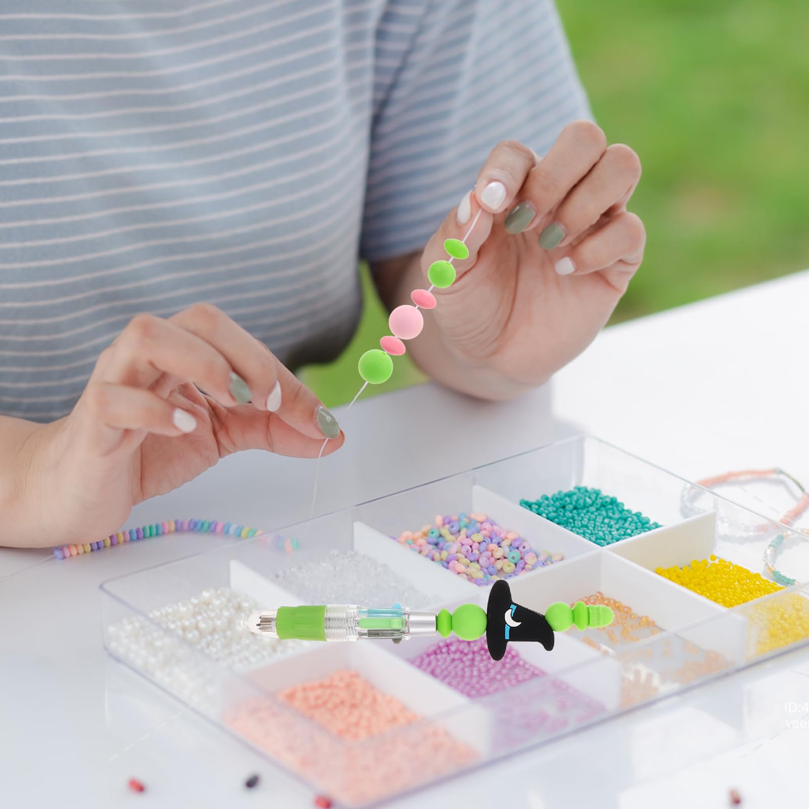 LIFKOME Set Fai da Te per Penne con Perline a Tema Strega e Principessa, Kit Artigianale da 72 Pezzi con Perline in Silicone Forate, Forniture Creative per Scuola, Ufficio e Bomboniere