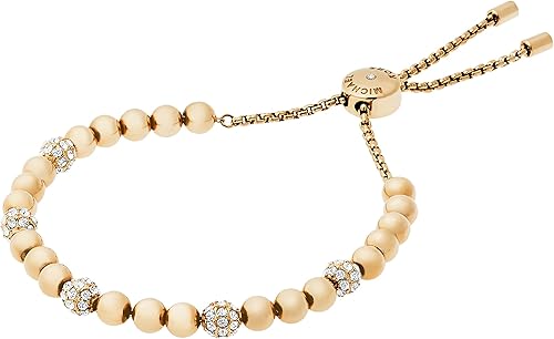 Michael Kors Pulsera deslizante de acero inoxidable para mujer con detalles de cristal