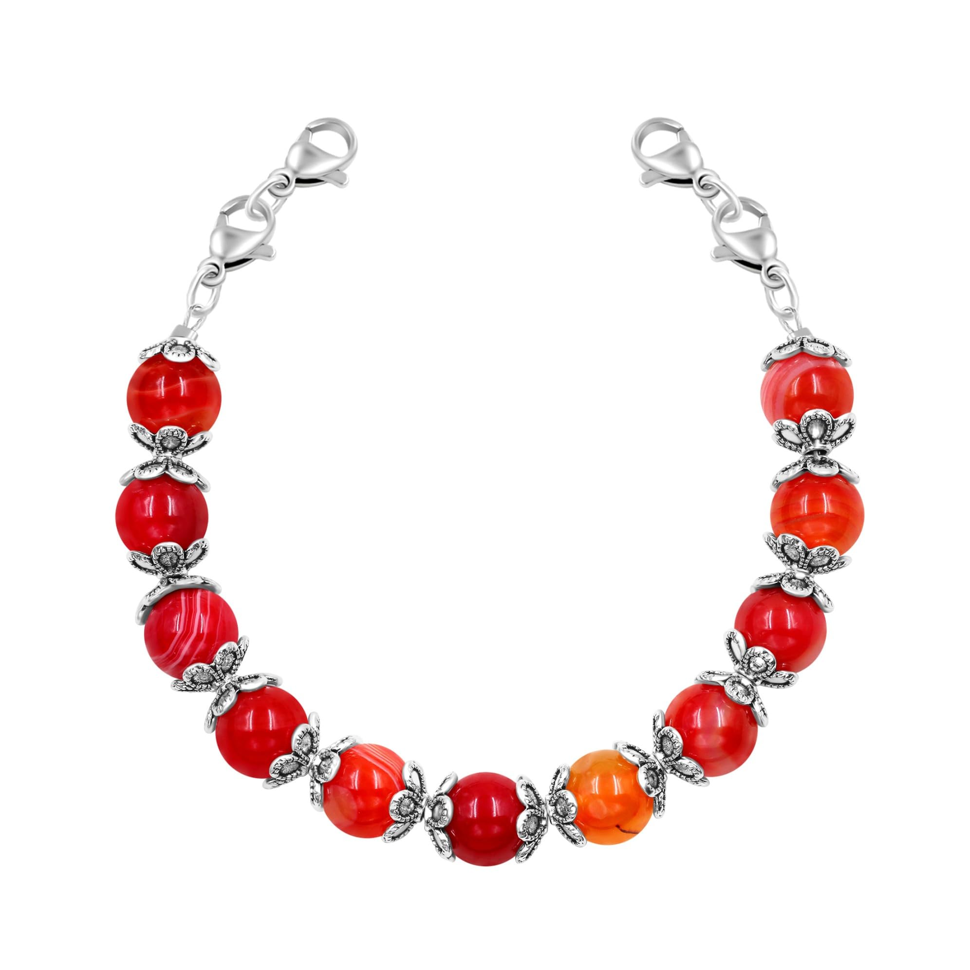 Interchangeable DIY Semi-Finished Medical Alert Bracelet - 8mm Natural Stone Bead Adjustable Dual-Use Bracelet - YA5062
