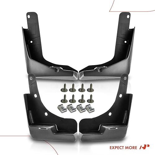 Miniatura 8 de A-Premium Juego de 4 unidades de guardabarros con accesorios compatibles con Nissan Rogue, X-Trail, 2014-2021, Sport Utility, color negro, delantero