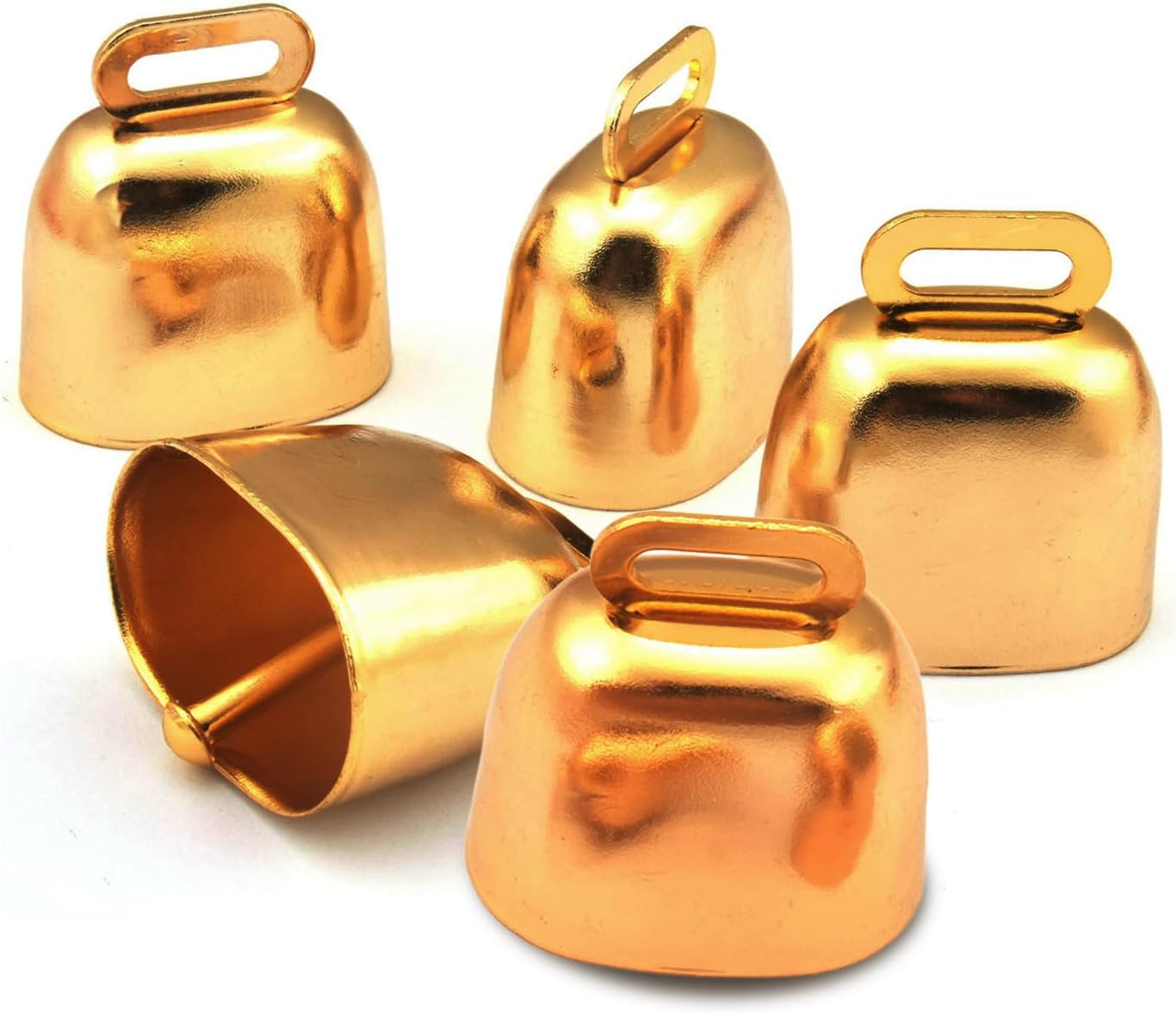 5 Pack Small Brass Grazing Copper Bells, Mini Cow Sheep Bells for Dogs, Cattle Goat Horse Farm Loud Bells, Noise Makers Anti-Theft Accessories for Christmas Decoration