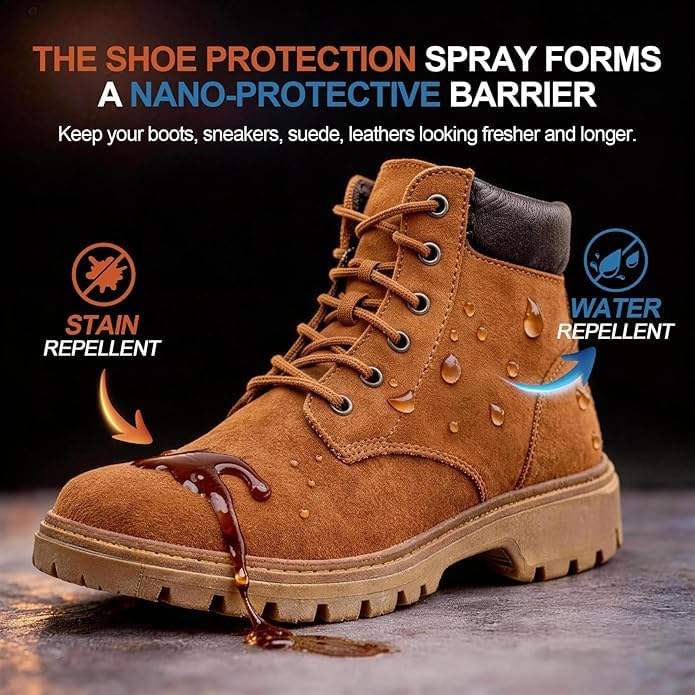 Image of Protect Shoe Protector Spray - Rain & Stain Water Repellent - Waterproofing Spray for Leather Suede Hats 6.76 OZ