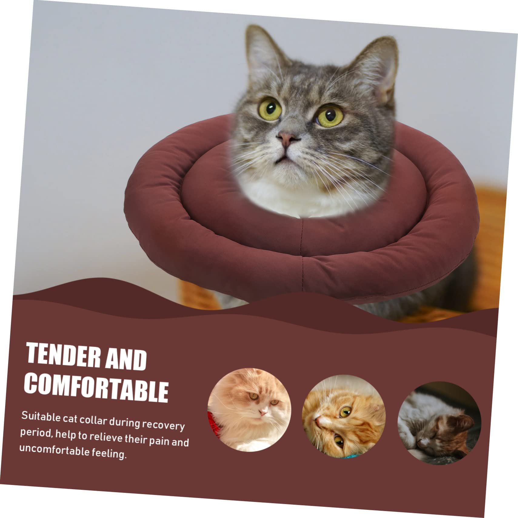 Yardwe 2pezzi Collare Protettivo Per Gatti Collare Di Per Animali Domestici Resistente e Traspirante Per Prevenire Leccate e Graffi Su Ferite e Interventi Misura Media