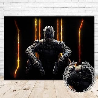 YouRan Call of Duty Modern Warfare Backdrop 7x5ft Happy Birthday Video Game Black Ops Background for Boy Birthday Party Vinyl Backdrops Call of Duty Banner