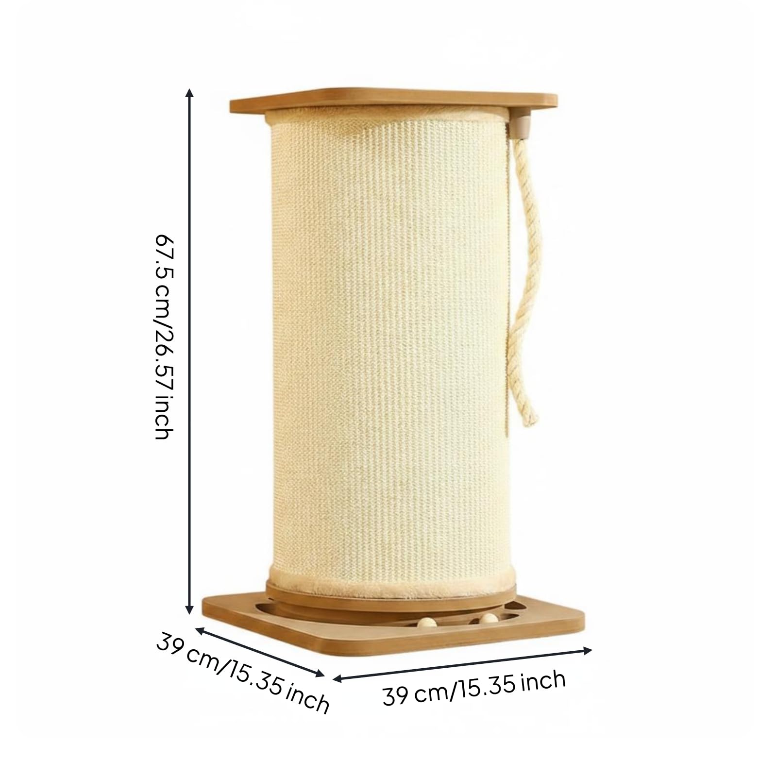 Sisal-Kratzsäule Fusselarm Sisal Kratzstamm Stabil Stehender Kratzbaum für Wohnzimmer