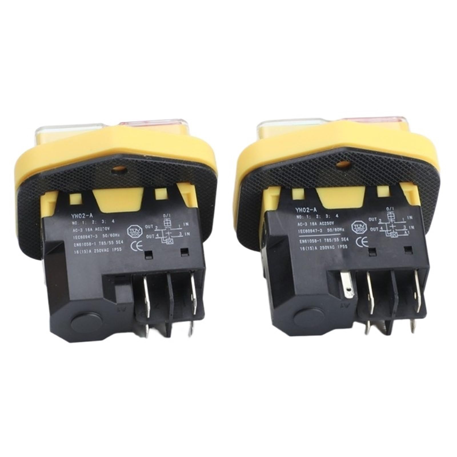 Interruptor electromagnético de arranque for herramientas eléctricas, 16 A, 250 V, 4 pines/5 pines, compatible con KJD17B.(4 Pins)