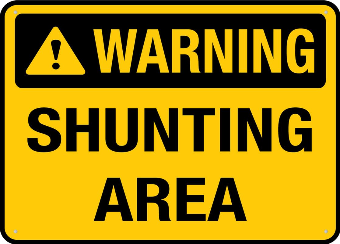 Warning Shunting Area Aluminum Metal Sign 12"x8" Rust-Free Pre-Drilled Holes Weather Resistant For Home/Office/Business/Yard Use