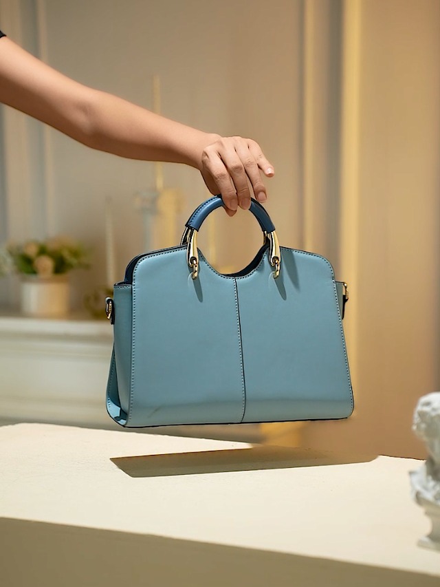 Bolso Satchel para Mujer de Cuero con Asa y Bandolera miniatura 7