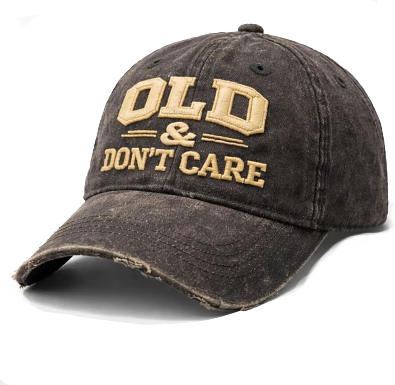 Vintage Distressed Old & Don’T Care Cap, Old Fuckers Club Embroidered Hat, Adjustable Distressed for Men Multi