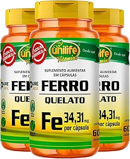 Ferro Quelato 500mg Unilife 60 Cápsulas 3un