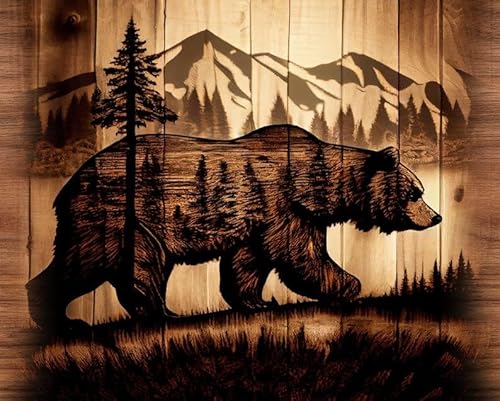 Letrero de oso, letrero de cabaña, letrero de cazador, letreros de estaño, placa retro para decoración de pared, regalo para el hogar, cocina, oficina, club, bar, gimnasio, 8 x 12 pulgadas