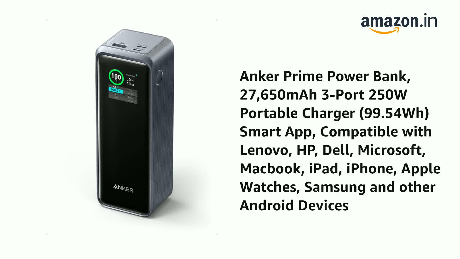 スマホアクセサリー Anker Prime Power Bank 27650mAh Amazon | 【Khanka 収納ケース】対応アンカー Anker Prime Power