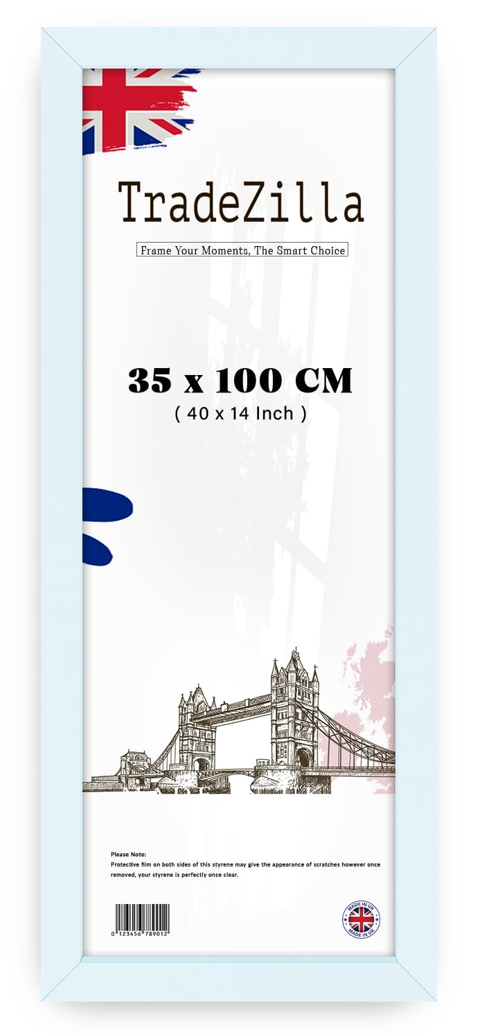 TradeZilla | White (35 x 100 CM) Wall Art,Print, Retro 350 x 1000 mm Decor for Home & Office, Perfect for Bedroom & Living Room Décor 40X14 Inch [ White ]