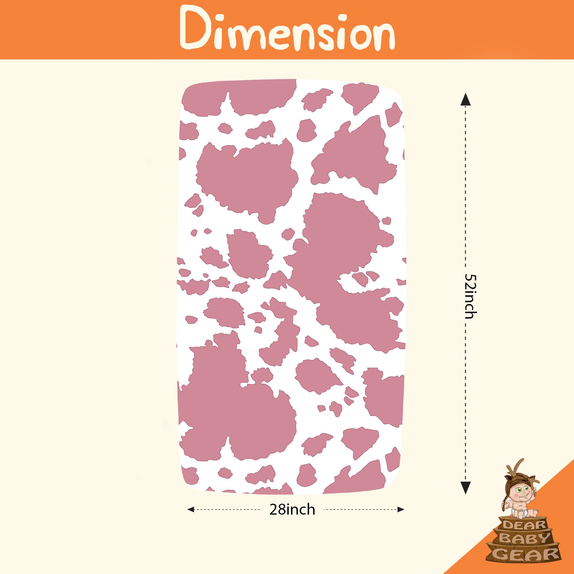 Dear Baby Gear Fitted Crib Sheet - Breathable Cotton Blend, Standard Crib Size (52x28x10), Gold Leopard Print - View #9