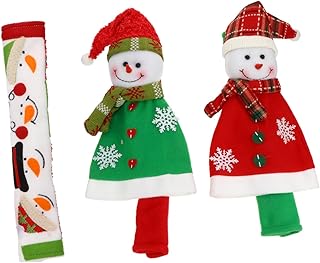 SHOWERORO Enfeites De Presépio 3 Pçs Natal Geladeira Lidar Com Apertos De Geladeira Lidar Com Protetor Acessório De Cozinha Fornecimento Lidar Com Luvas Lidar Com Capa Decoração De Presépio