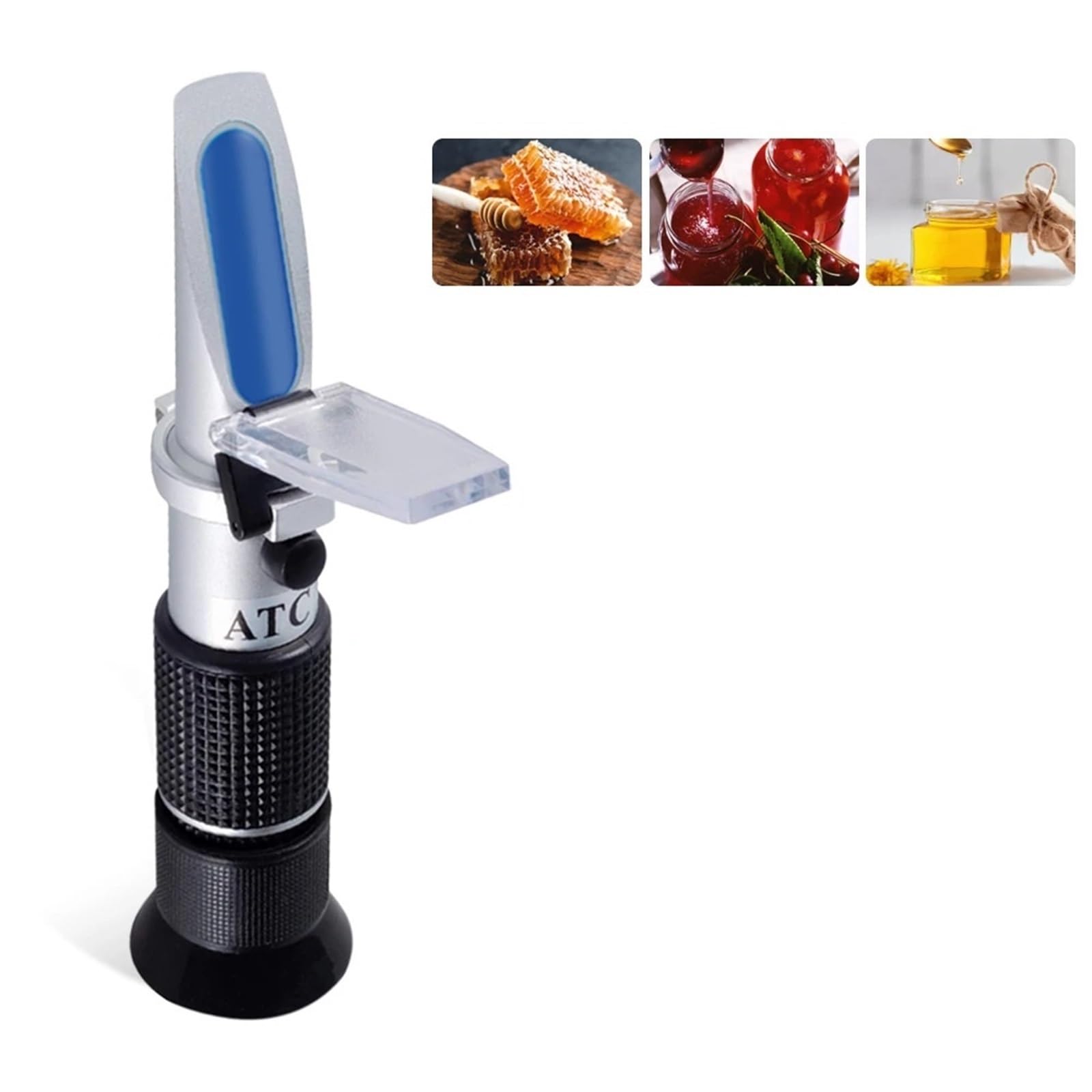 Kogedss One Color Refractometer, Honey Refractometer 58~92% Handheld Atc For Honey Moisture And Baume 3 In 1