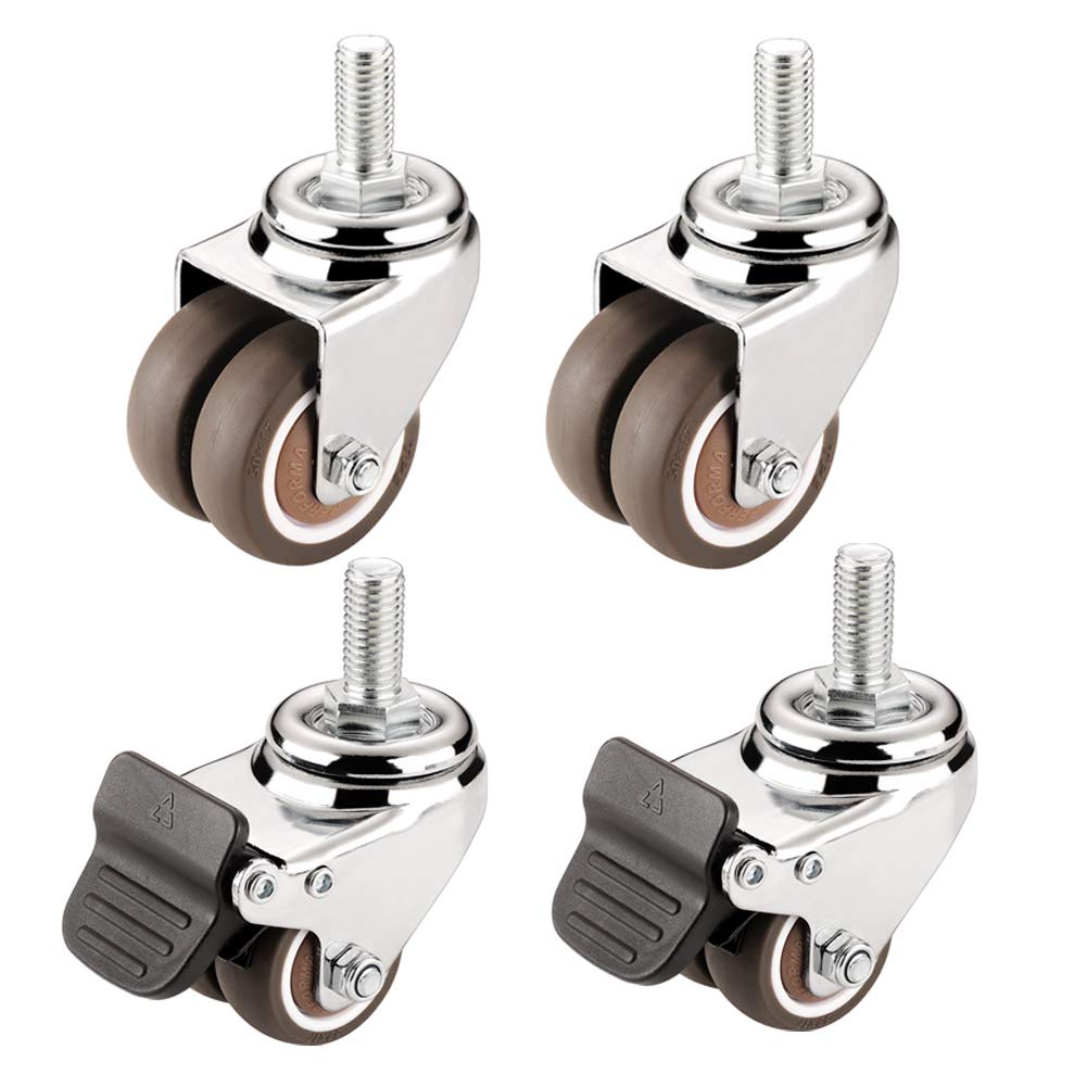 Roulettes de rechange pour table et chaise roues pivotantes universelles M12 avec frein