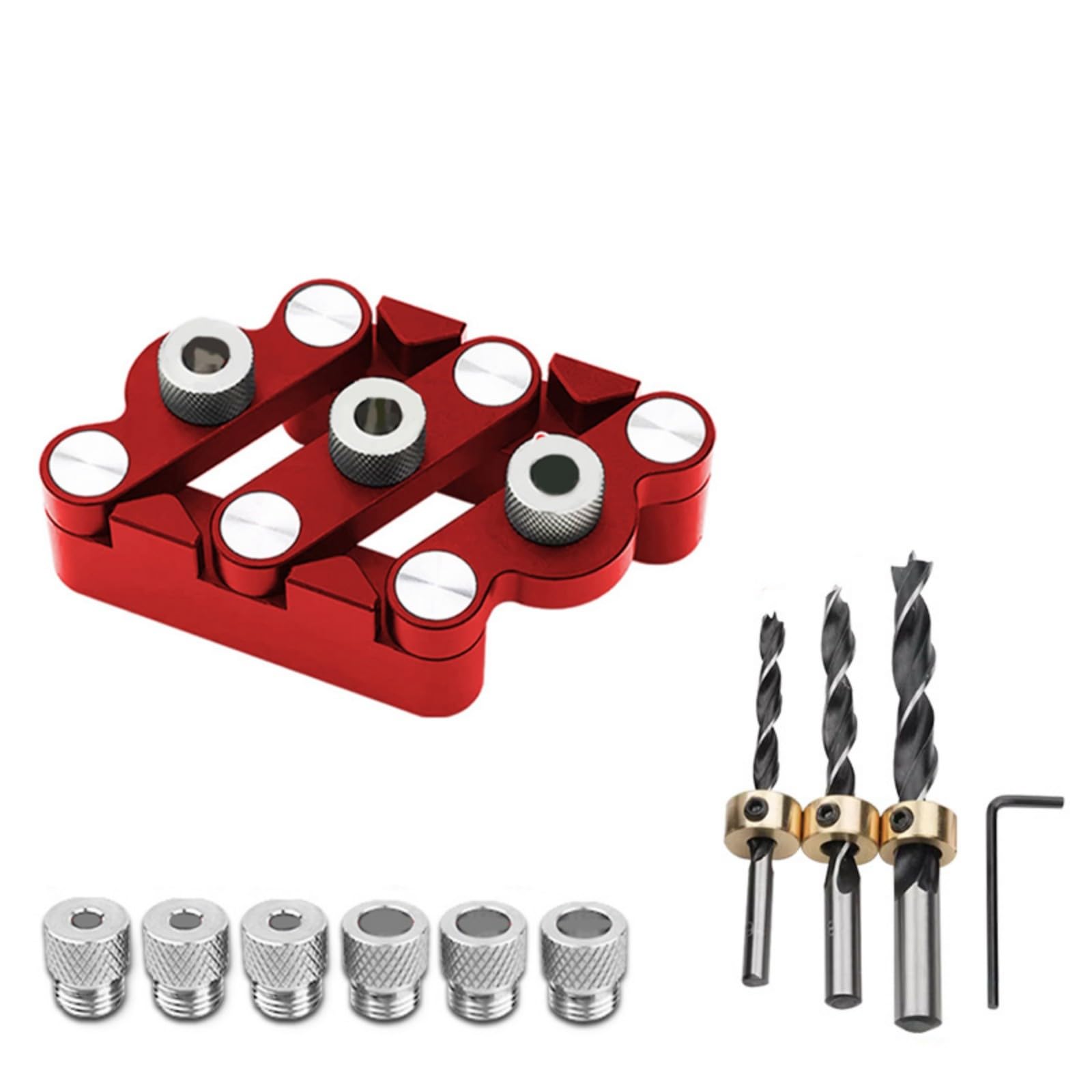 Centering Alignment SelfCentering Dowel Gauge for Woodworking Projects Aluminum Alloy Punches Positioning Jigs Multihole Positioning Jigs
