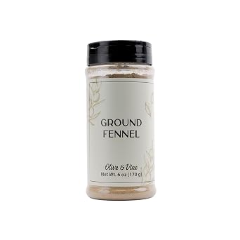 Olive & Vine Ground Fennel, Aromatic Spice, Seasoning for Sausages, Curries, and Baked Goods, with Rich Tradition, Authentic Taste, For Global Recipes 6 Ounce