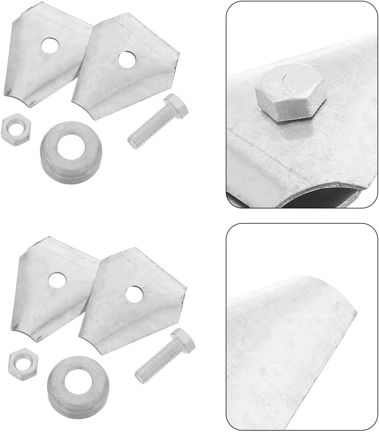 Homoyoyo 4 Sets Triangle Thunder Protection Clamp Weatherproof Stainless Steel Grounding Wire Holder for Tower Equipment Narrow Space Routing Vibration Resistant Telecommunication Mounting