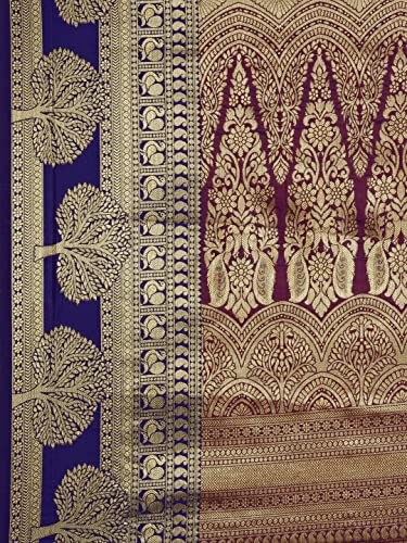 Image of Panzora Women's Banarasi Silk Saree With Unstitched Blouse Piece