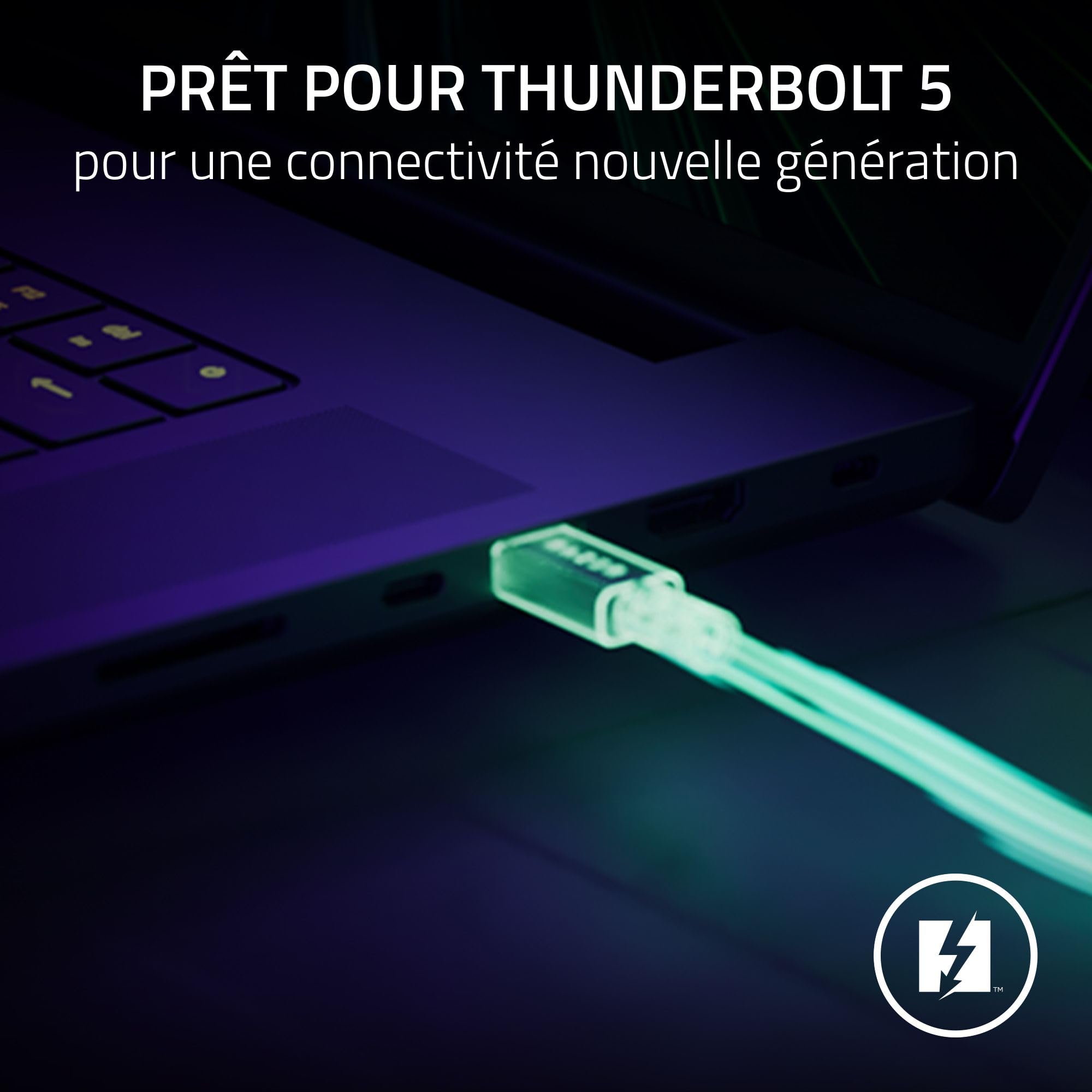 Razer Thunderbolt 5 Dock Chroma - Station d'accueil 11 Ports USB-Thunderbolt - 3X DisplayPort USB-C - Ethernet - Passthrough 140W - Carte SD/UHS - 3X USB - Extension M.2 - Prise UE - PC/Mac | Noir